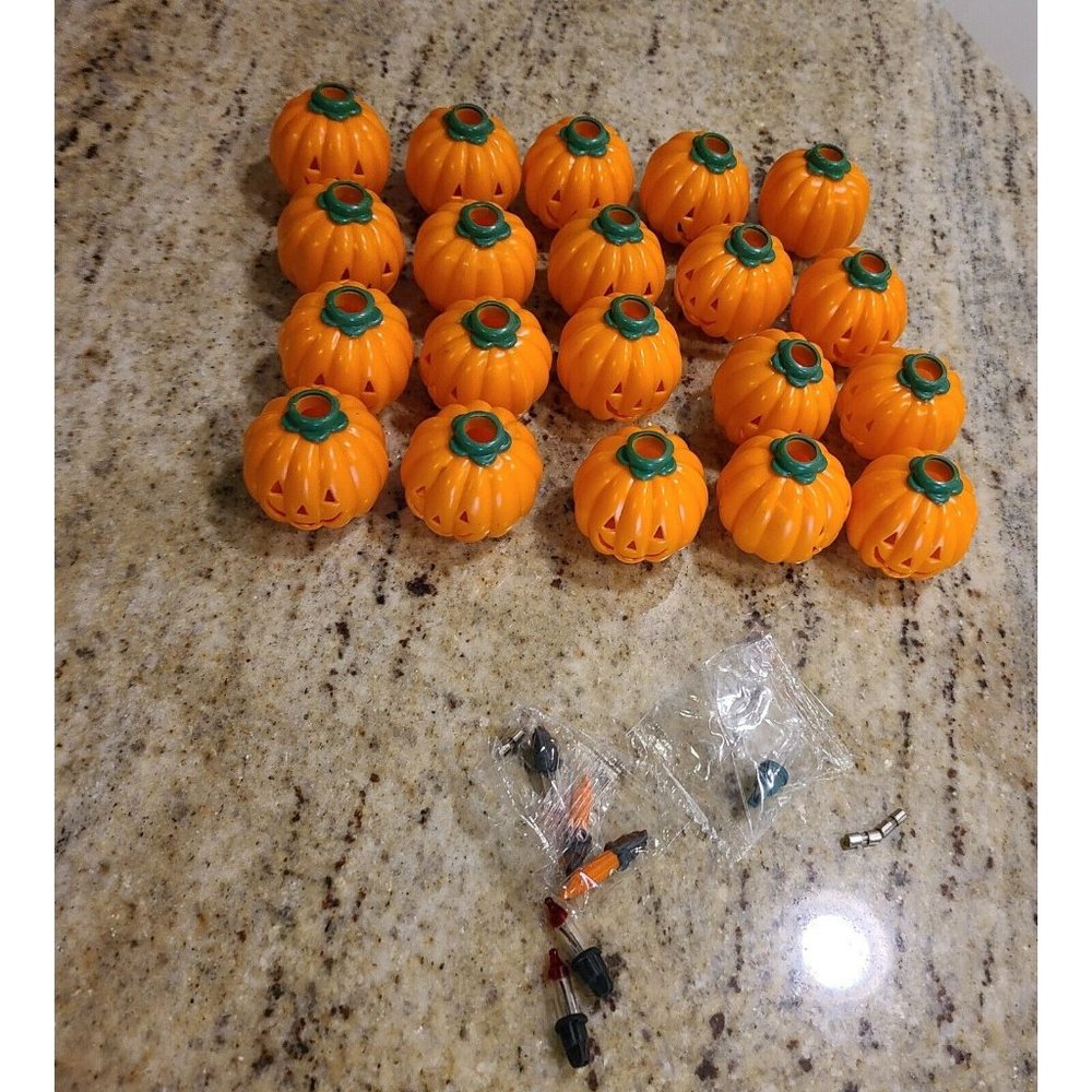 Halloween String Light Jack O Lantern Covers lot of 20 Cut Out Faces and Fuses